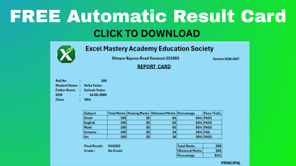 Automatic Result Card