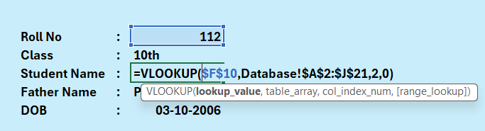Excel me automatic result card kaise banaye