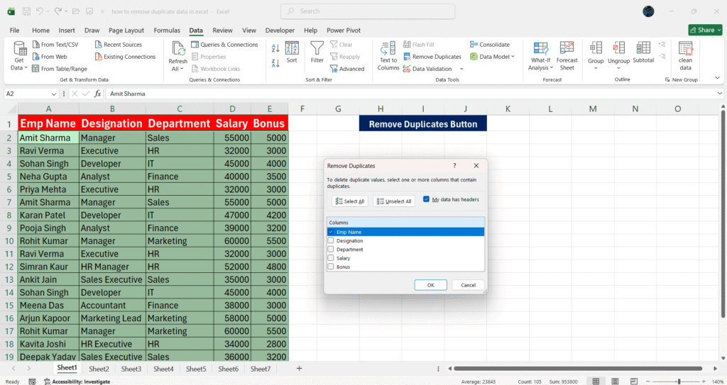 excel-me-duplicate-data-kaise-hataye