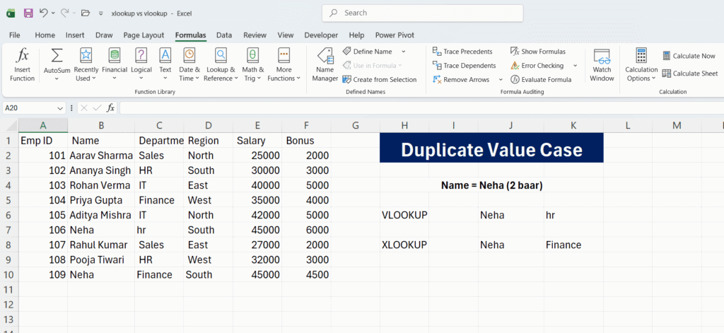 xlookup formula in excel hindi Duplicate Name Problem Solve