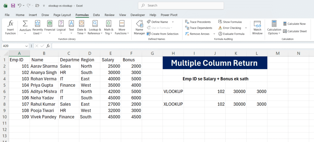 xlookup formula in excel hindi How to Return Multiple Columns