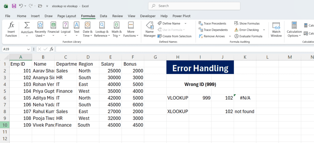 How to Handle Errors in XLOOKUP (Xlookup Excel Hindi with Example)