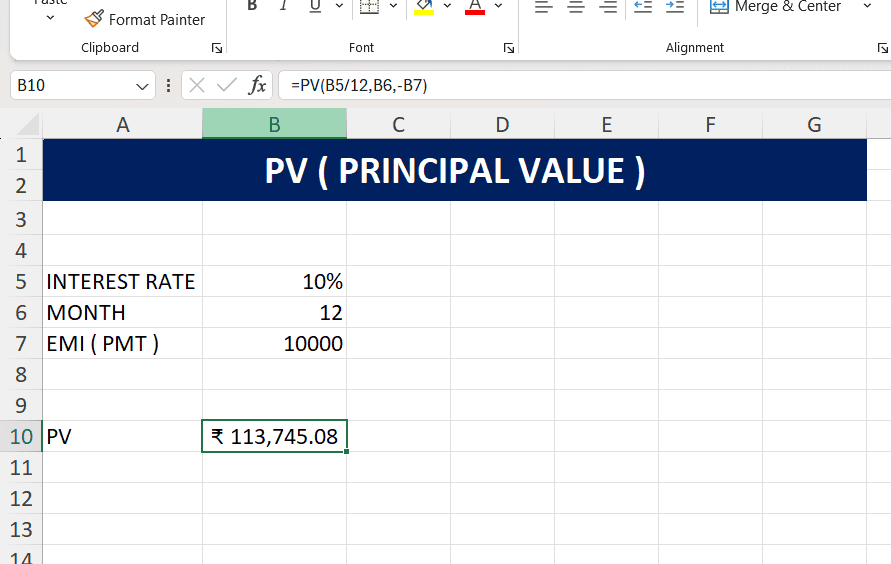 Excel Finance Formula