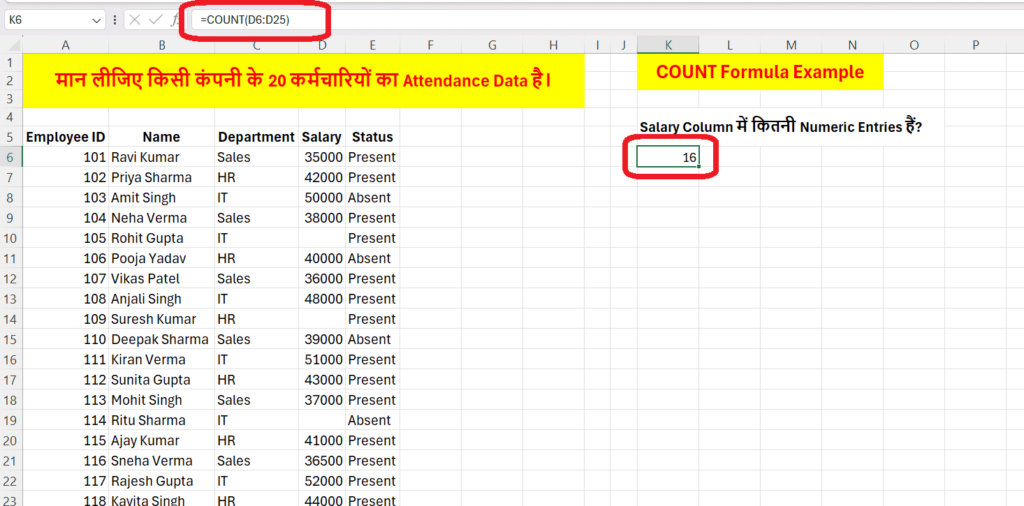 Excel Count Formulas