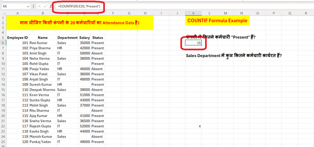 Excel Count Formulas