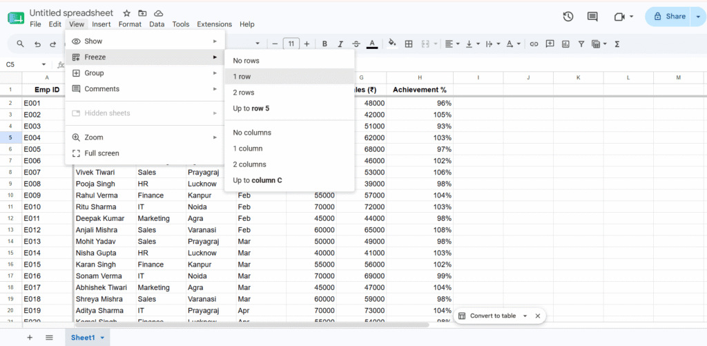 how to freeze rows and columns in excel
