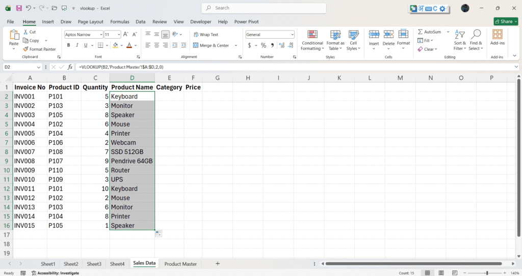 VLOOKUP Formula in Excel in Hindi