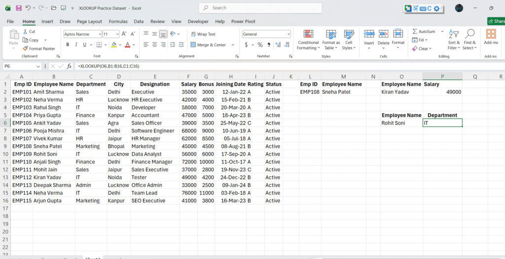 xlookup formula in excel with example