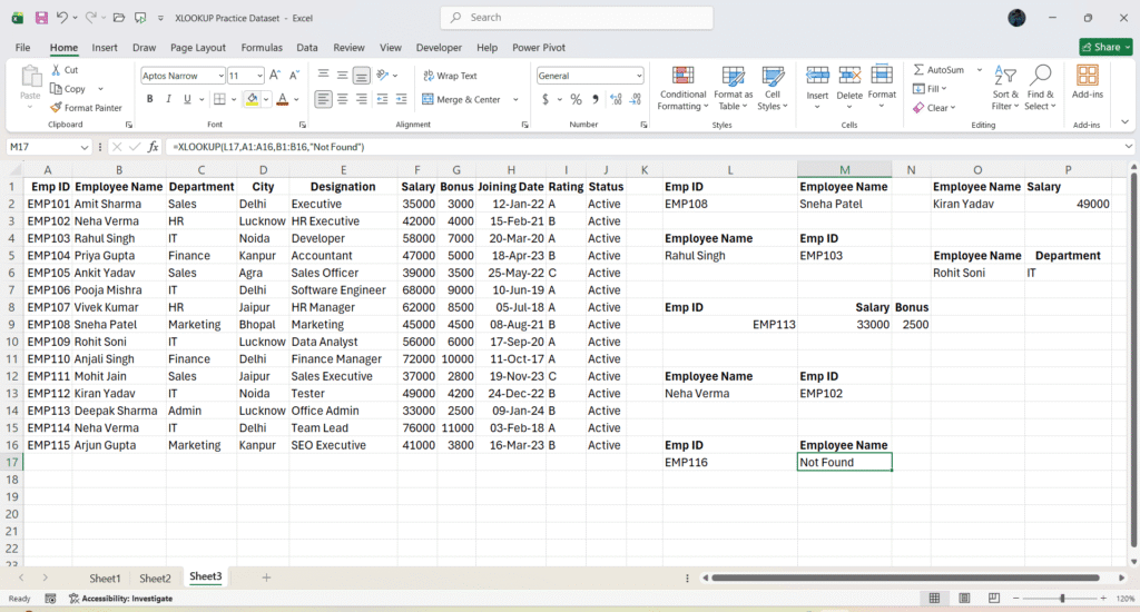xlookup formula in excel with example