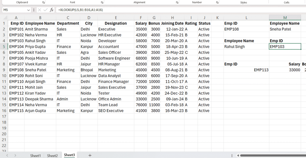 xlookup formula in excel with example