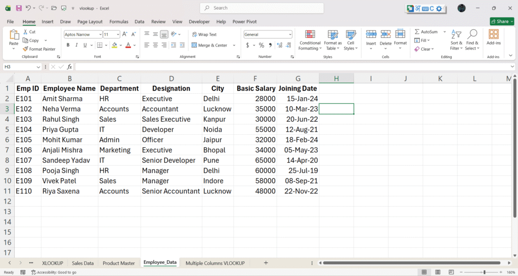 VLOOKUP Formula in Excel in Hindi