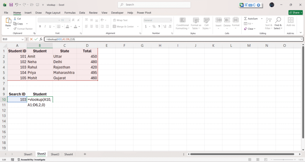 VLOOKUP Formula in Excel in Hindi 