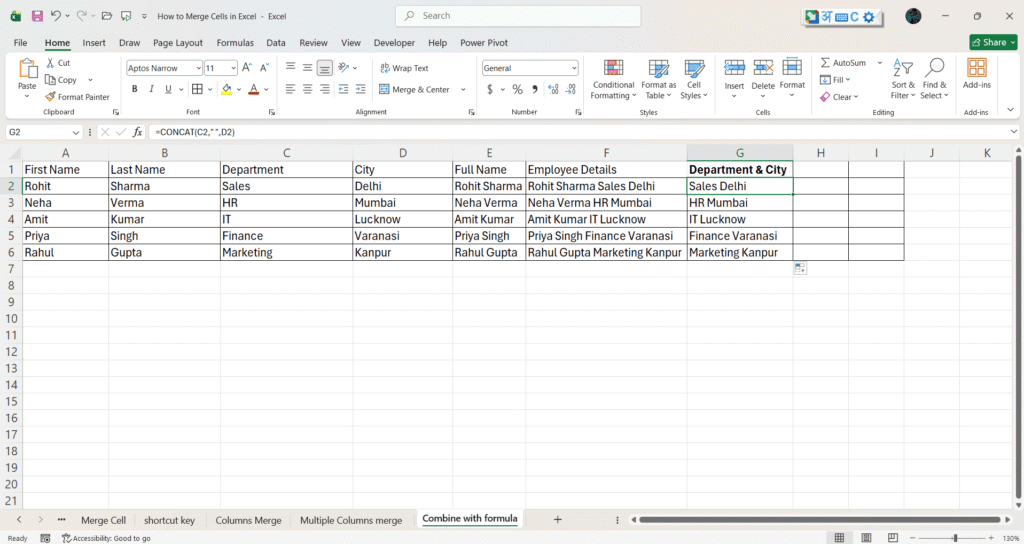 Excel Me Cells Merge Kaise Kare