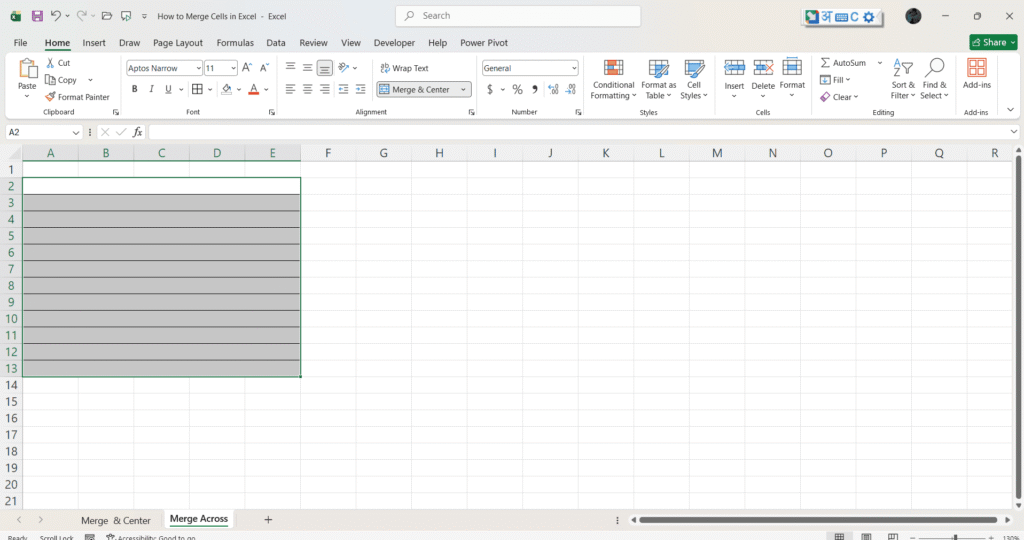 Excel Me Cells Merge Kaise Kare