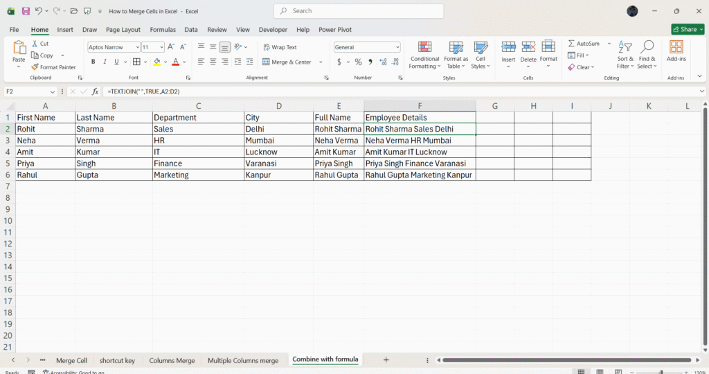 Excel Me Cells Merge Kaise Kare