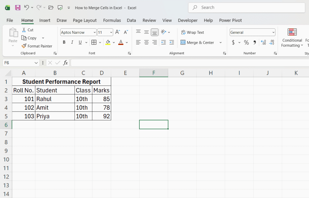 Excel Me Cells Merge Kaise Kare