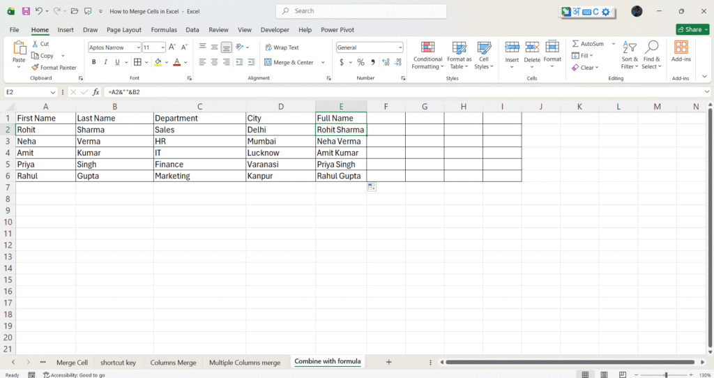 Excel Me Cells Merge Kaise Kare