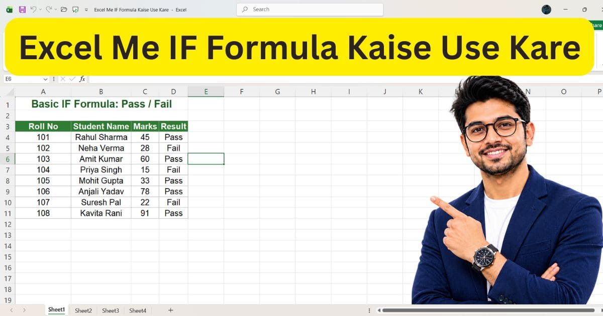 Excel Me IF Formula Kaise Use Kare