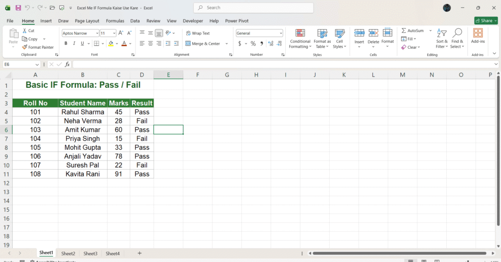 Excel Me IF Formula Kaise Use Kare