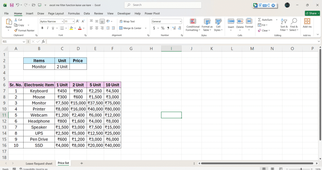 Excel Me FILTER Function Kaise Use Kare